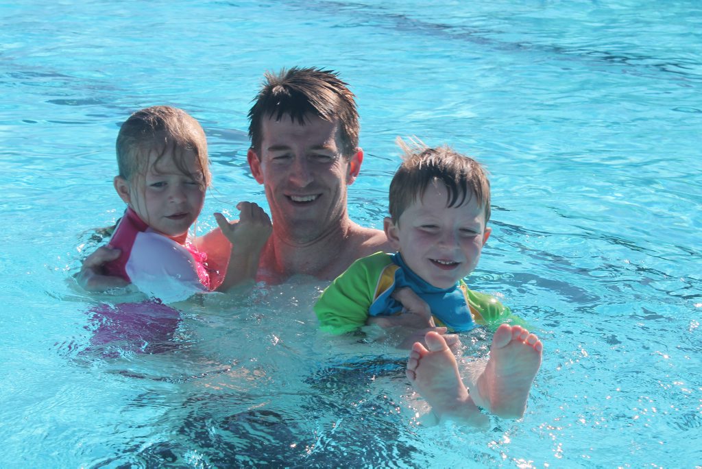 SUMMER FUN: Mia, dad Clayton and Oscar Binney have a blast as they cool down at the Stanthorpe Swimming Pool earlier this year. Photo Linden Morris / Stanthorpe Border Post SUMMER FUN: Mia, dad Clayton and Oscar Binney have a blast as they cool down at the Stanthorpe Swimming Pool earlier this year. Photo Linden Morris / Stanthorpe Border Post